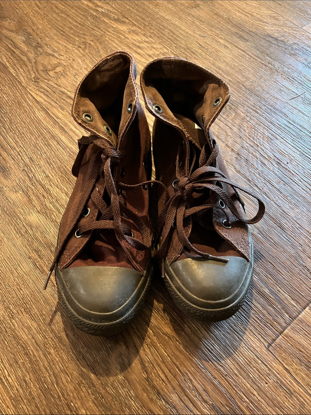 All Brown Converse High-Top Canvas Sneakers
